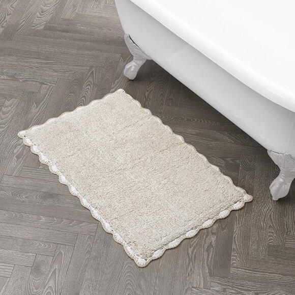 Laura Ashley Other - Laura Ashley Heathered Crochet Border Bath Rug